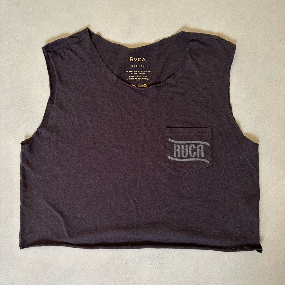 RVCA Charcoal Gray Sleeveless Tank Top Size S Graphic Surf Casual